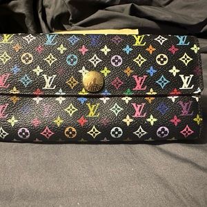 LOUIS VUITTON MURAKAMI WALLET BLACK VIBRANT COLORS PORTE SARAH MULTI COLORE